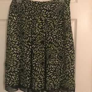 Lime Green Floral Skirt - Last Cal